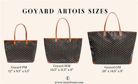 goyard artois diferent sizes|goyard artois mm cost.